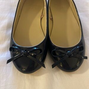 Janie and Jack Navy Blue Patent Bow Ballet Flats - Kids